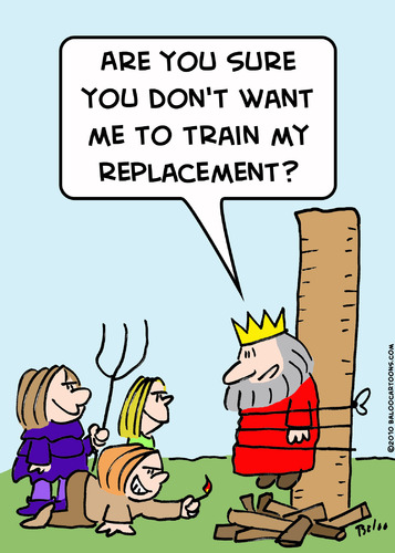 Cartoon: burn stake king train replacemen (medium) by rmay tagged burn,stake,king,train,replacemen