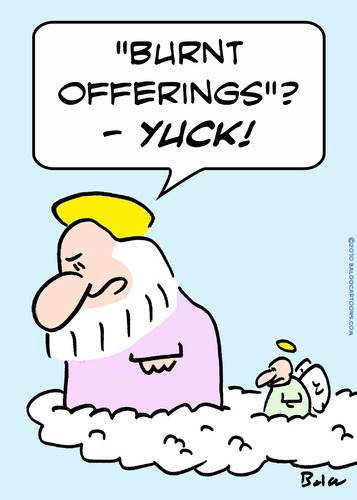 Cartoon: burnt offerings yuck god angel (medium) by rmay tagged burnt,offerings,yuck,god,angel