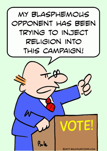 Cartoon: campaign vote inject religion (medium) by rmay tagged campaign,vote,inject,religion