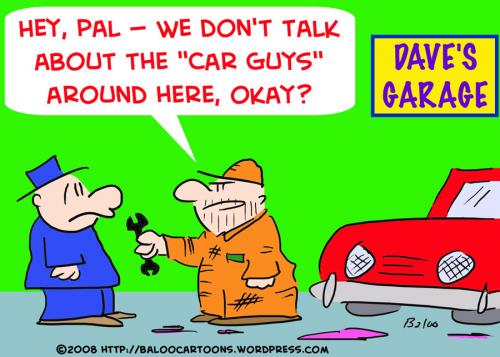 Cartoon: CAR GUYS GARAGE (medium) by rmay tagged car,guys,garage