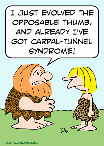 carpal tunnel caveman thumb By rmay | Nature Cartoon | TOONPOOL