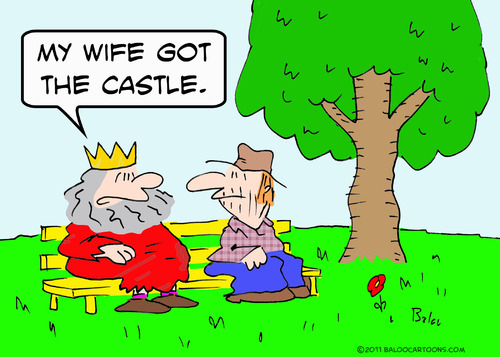 Cartoon: castle king wife divorce (medium) by rmay tagged castle,king,wife,divorce