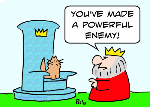 Cartoon: cat king powerful enemy (medium) by rmay tagged cat,king,powerful,enemy