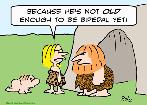 Cartoon: caveman bipedal baby (medium) by rmay tagged caveman,bipedal,baby