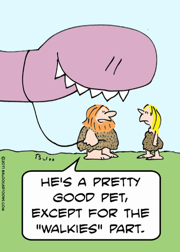 Cartoon: caveman dinosaur walkies (medium) by rmay tagged caveman,dinosaur,walkies