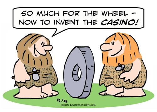 caveman invent casino wheel By rmay | Nature Cartoon | TOONPOOL