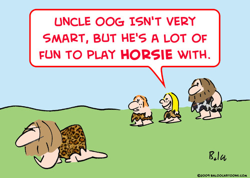 Cartoon: caveman play horsie (medium) by rmay tagged caveman,play,horsie