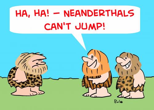 Cartoon: CAVEMENT NEANDERTHALS CANT JUMP (medium) by rmay tagged cavement,neanderthals,cant,jump