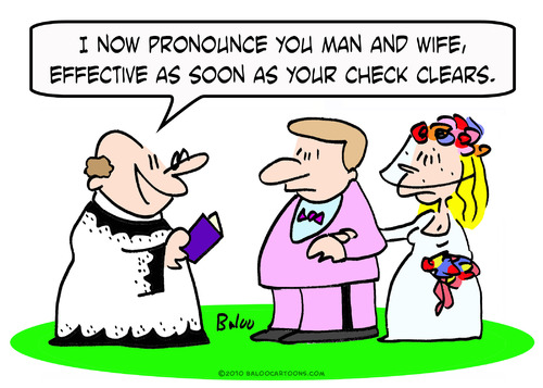 Cartoon: check clears wedding (medium) by rmay tagged check,clears,wedding