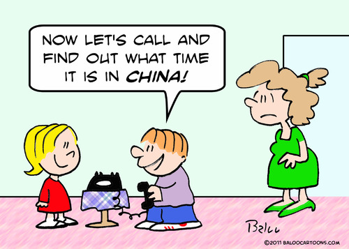 Cartoon: china kids what time it is (medium) by rmay tagged china,kids,what,time,it,is