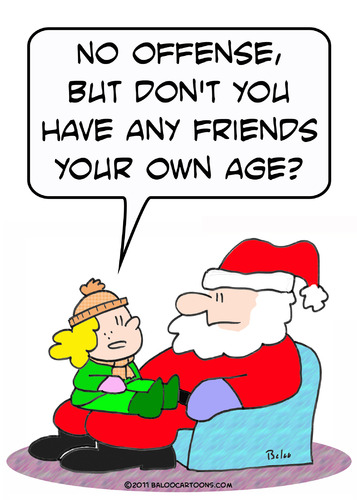 Cartoon: christmas santa friends own age (medium) by rmay tagged christmas,santa,friends,own,age