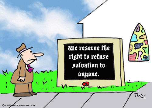 Cartoon: church refuse salvation anyone (medium) by rmay tagged church,refuse,salvation,anyone