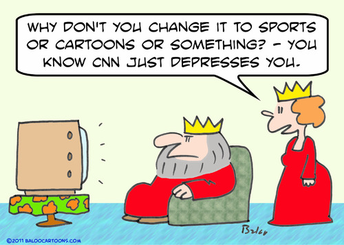 Cartoon: CNN just depresses king queen (medium) by rmay tagged cnn,just,depresses,king,queen