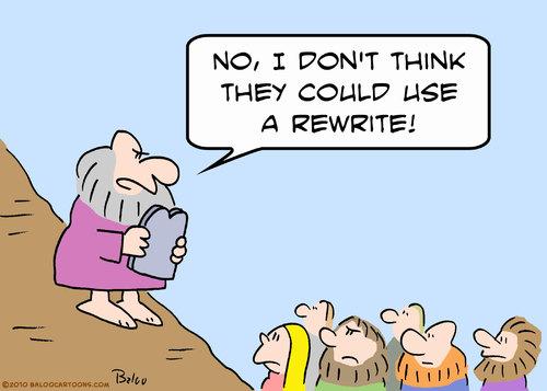 Cartoon: commandments moses use rewrite (medium) by rmay tagged commandments,moses,use,rewrite