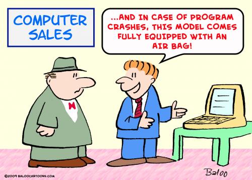 Cartoon: computer air bag (medium) by rmay tagged computer,air,bag