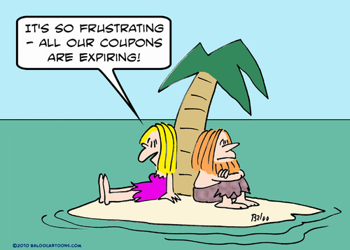 Cartoon: coupons expiring desert isle (medium) by rmay tagged coupons,expiring,desert,isle