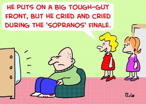 Cartoon: CRIED DURING SOPRANOS FINALE (medium) by rmay tagged cried,during,sopranos,finale