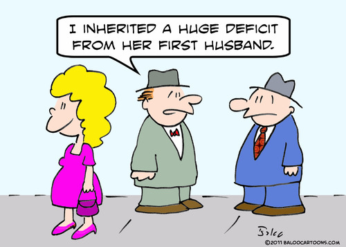 Cartoon: deficit inherited first husband (medium) by rmay tagged deficit,inherited,first,husband