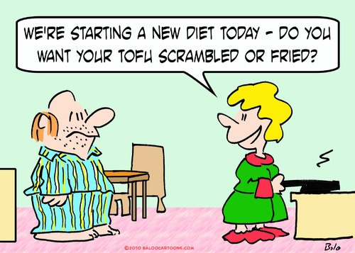 Cartoon: diet tofu scrambled fried (medium) by rmay tagged diet,tofu,scrambled,fried