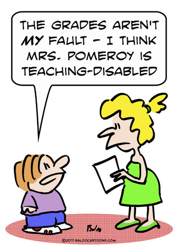 Cartoon: disabled teaching grades (medium) by rmay tagged disabled,teaching,grades