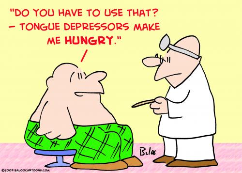 Cartoon: doctor fat tongue depressor hung (medium) by rmay tagged doctor,fat,tongue,depressor,hungry