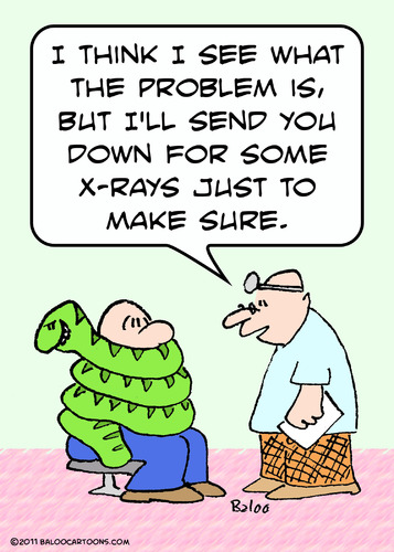 Cartoon: doctor snake xrays (medium) by rmay tagged doctor,snake,xrays