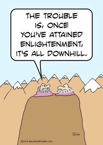 downhill enlightenment gurus By rmay | Philosophy Cartoon | TOONPOOL