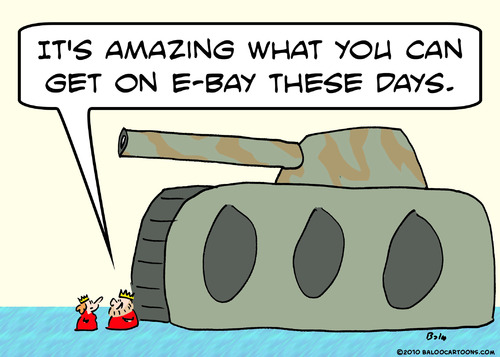 Cartoon: ebay these days king tank queen (medium) by rmay tagged ebay,these,days,king,tank,queen