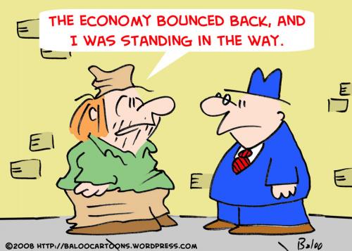 Cartoon: ECONOMY BOUNCED BACK STANDING (medium) by rmay tagged economy,bounced,back,standing