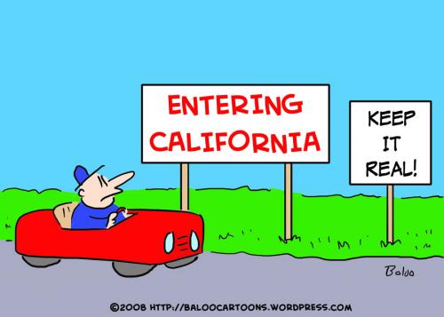 Cartoon: ENTERING CALIFORNIA KEEP IT REAL (medium) by rmay tagged entering,california,keep,it,real
