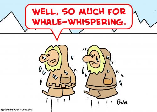 Cartoon: eskimo whale whispering (medium) by rmay tagged eskimo,whale,whispering