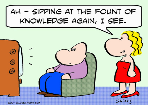 Cartoon: fount knowledge wife husband (medium) by rmay tagged fount,knowledge,wife,husband