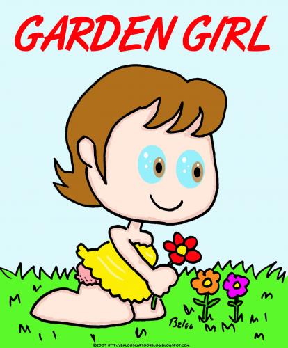 Cartoon: Garden Girl (medium) by rmay tagged garden,girl