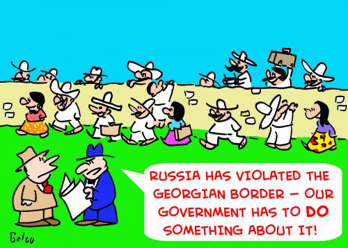 Cartoon: Georgia and Russia immigration (medium) by rmay tagged georgia,and,russia,immigration