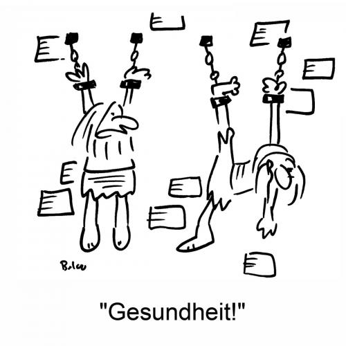 Cartoon: Gesundheit (medium) by rmay tagged prisoners,chains,dungeon,sneeze,gesundheit