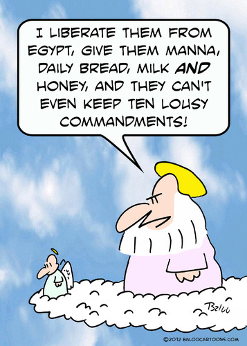 Cartoon: god ten lousy commandments (medium) by rmay tagged god,ten,lousy,commandments