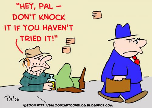 Cartoon: havent tried it knock panhandler (medium) by rmay tagged havent,tried,it,knock,panhandler