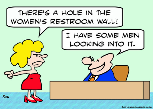 Cartoon: hole womens restroom (medium) by rmay tagged hole,womens,restroom