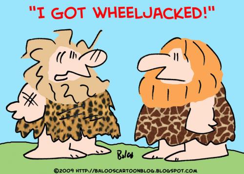 Cartoon: I got wheeljacked caveman (medium) by rmay tagged got,wheeljacked,caveman