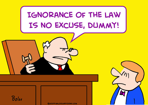 Cartoon: ignorance no excuse law dummy ju (medium) by rmay tagged ignorance,no,excuse,law,dummy,judge