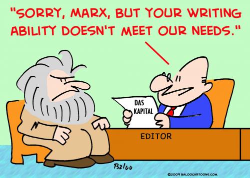 Cartoon: Karl Marx writing needs marxism (medium) by rmay tagged karl,marx,writing,needs,marxism