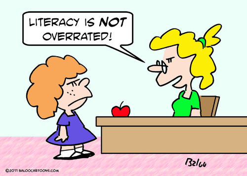 Cartoon: kid school literacy overrated (medium) by rmay tagged kid,school,literacy,overrated