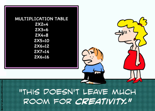 Cartoon: kid teacher multiplication table (medium) by rmay tagged kid,teacher,multiplication,table