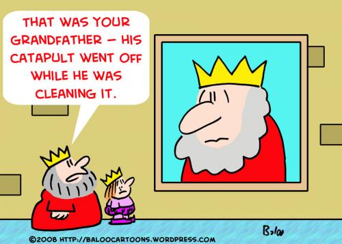 Cartoon: KING CATAPULT CLEANING (medium) by rmay tagged king,catapult,cleaning