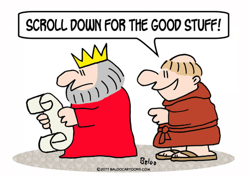 Cartoon: king monk scroll down good stuff (medium) by rmay tagged king,monk,scroll,down,good,stuff