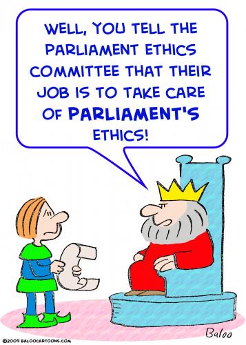 Cartoon: king parliament ethics committee (medium) by rmay tagged king,parliament,ethics,committee