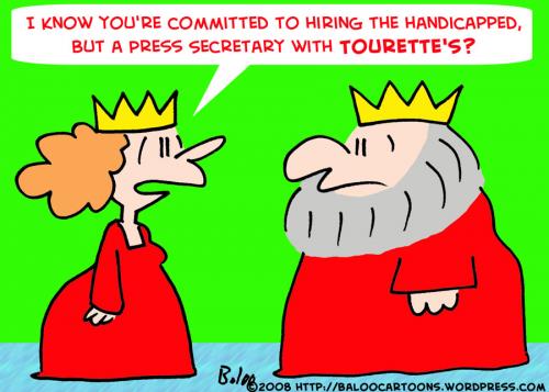 Cartoon: KING QUEEN TOURETTES SYNDROME (medium) by rmay tagged king,queen,tourettes,syndrome