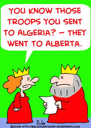Cartoon: KING QUEEN TROOPS (medium) by rmay tagged king,queen,troops