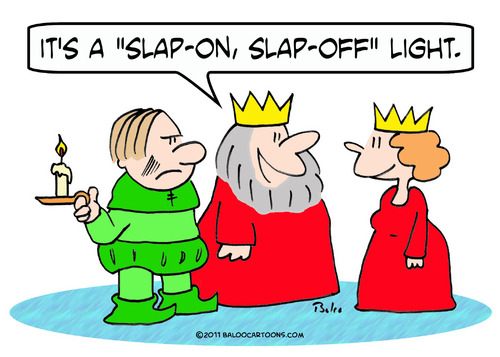 Cartoon: king slap on light off queen (medium) by rmay tagged king,slap,on,light,off,queen