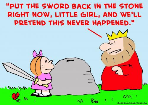 king sword stone girl arthur By rmay | Politics Cartoon | TOONPOOL